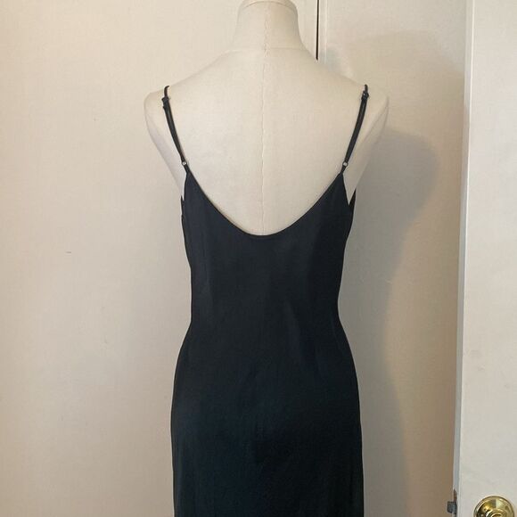Zara Dark Green Satin Effect Cowl Neck Midi Dress Size Small - Picture 7 of 12